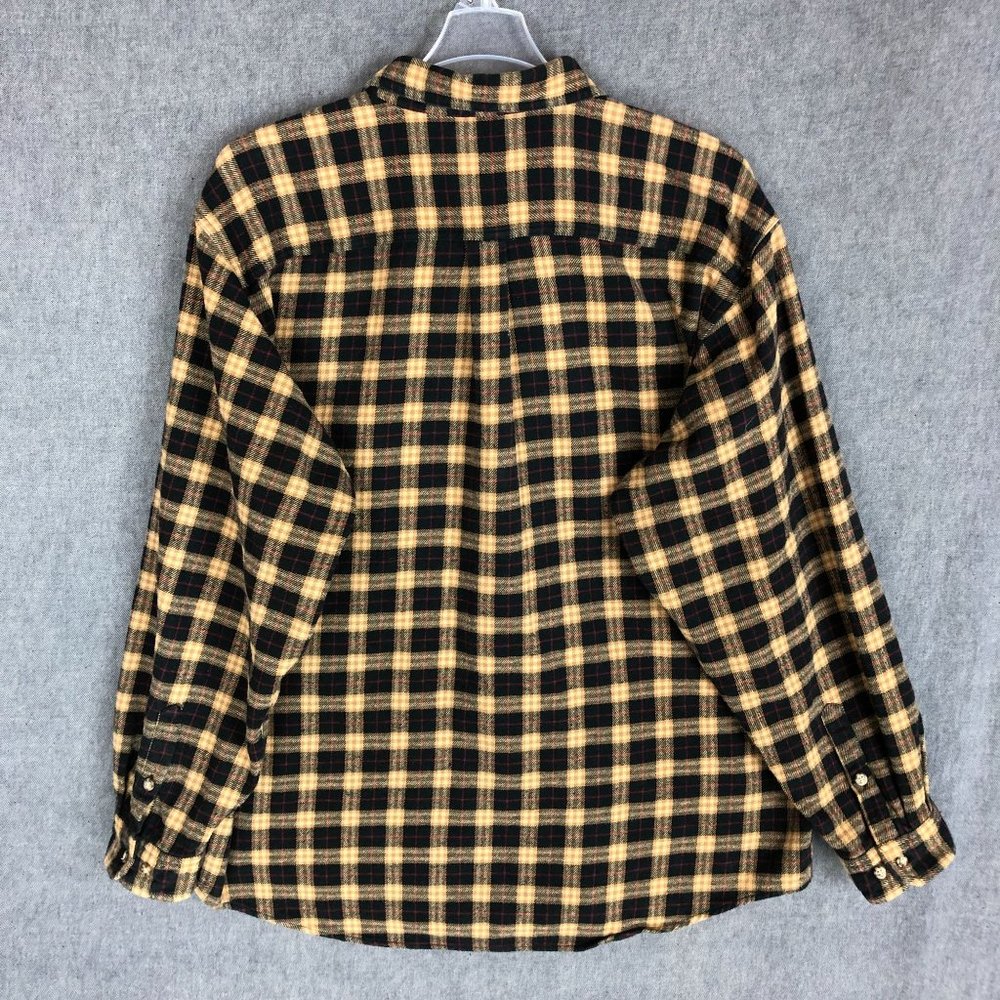 Carhartt Flannel Shirt XXL 2XL Buttton Up Long Sleeve Plaid Brown Men's - Picture 2 of 9